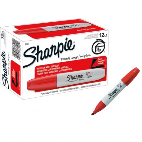 Marcador permanente sharpie chisel rojo - Envío Gratuito