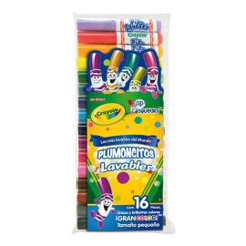 PLUMON SURTIDO CRAYOLA MINI PLUMIN LAVABLE TIPO DE PUNTA FINA 16 PIEZAS - Envío Gratuito